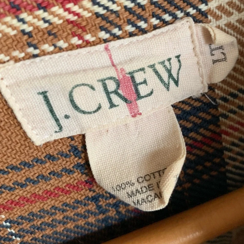 J. Crew Thick Heavyweight Plaid Flannel Button Down Shirt Shacket Large